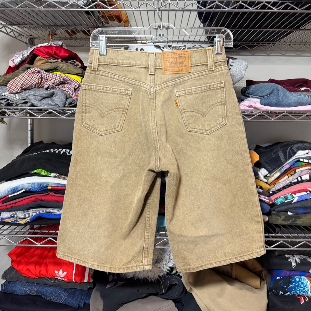 Vintage 90's Orange Tab Levi's 560 Shorts Tan Loose Fit Made in USA Denim Jorts